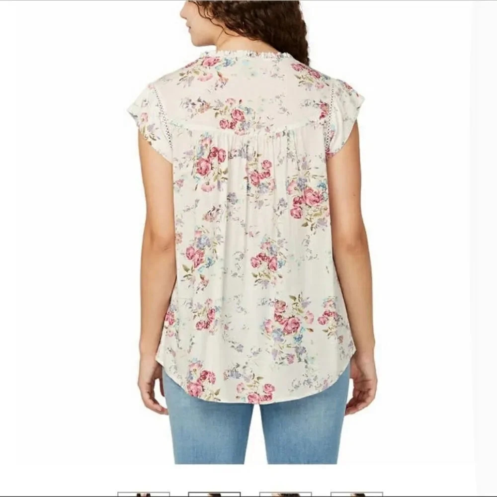 2 pack Buffalo Ladies' Flutter Sleeve Floral Top - Picture 9 of 13